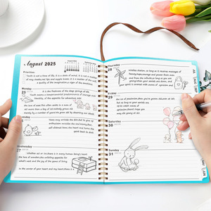 Ежедневник-планер на 2025/2026 годы в твердом переплете А5 с двойной пружиной, недельный/месячный/годовой, на английском языке, подарочный - Product Image 5