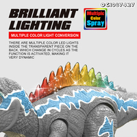 Spray Mist Rc Robot Dinosaurio Nuevo Control remoto Simulación Dinosaurio Modelo de juguete Moverse y caminar con luz y sonido para la venta al por mayor