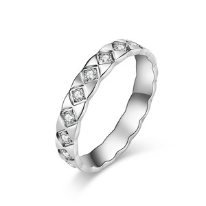 Anillo de Diamantes para Mujer, Chapado en Oro, Corte Brillante Redondo, para Uso Diario, Anillo de Boda, Joyería - Product Image 5