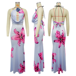 Ensemble 2 pièces décontracté imprimé pour femme : Haut sexy à épaules dénudées et dos nu avec jupe ajustée - Tendance - Product Image 6