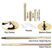 Vente en gros usine : Barre de pole dance 2-en-1 dorée de 45 mm, rotative et statique, qualité professionnelle pour studio, salle de sport, club