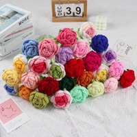 Bouquet de roses artificielles réalistes au crochet fait main, fleurs tricotées, ornement tissé pour Noël, fête des Mères, roses finies, idée cadeau