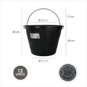 Cubo di plastica italiano Wolfpack da 12 litri - Product Image 2