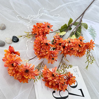 Guirlande de chrysanthèmes en soie, tiges de fleurs artificielles, arrangement floral artificiel pour mariage, fête, décoration de la maison