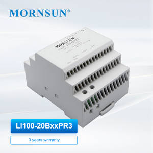 Alimentation électrique sur rail DIN MORNSUN 100W, série LI100-20BxxPR3, entrée 85-264VAC, module convertisseur de puissance AC/DC industriel - Product Image 1