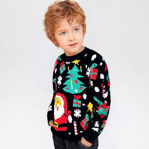 <span class=keywords><strong>Pull</strong></span> de Noël pour enfants, col rond, manches longues, imprimé Père Noël, <span class=keywords><strong>pull</strong></span> en tricot respirant pour garçons et filles, chaud pour l'hiver - Product Image 5