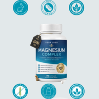 Complément de magnésium complexe à absorption élevée - 8 formes essentielles de magnésium pour la santé des muscles, des os et du cœur - 1000 mg, 90 capsules