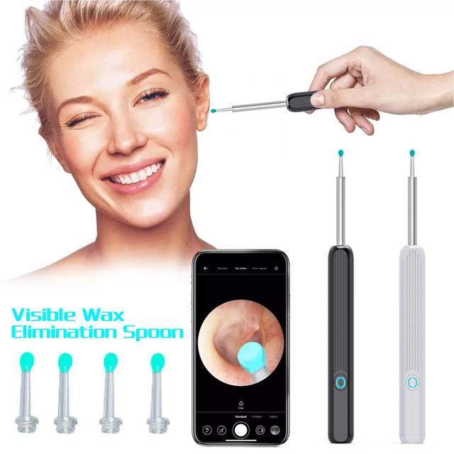 Smart Visual Ear Cleanser Wireless Otoscope Ear Camera Ear Wax Removal Tool With Protective Cap