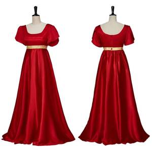 Robe de bal vintage en satin d'automne du XIXe siècle, taille empire, de la marque HP - Product Image 2