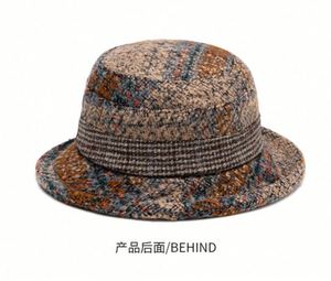 Wholesale Elegant Women Autumn Winter Tweed Fabric Bucket <b>Hat</b> With Bow Design - Product Image 4
