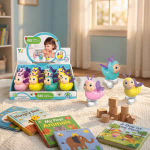 Jouet à remonter en plastique en forme d'abeille sauteuse, insecte de dessin animé, jouet coulissant et marcheur pour les enfants de 2 à 4 ans, cadeau promotionnel - Product Image 6