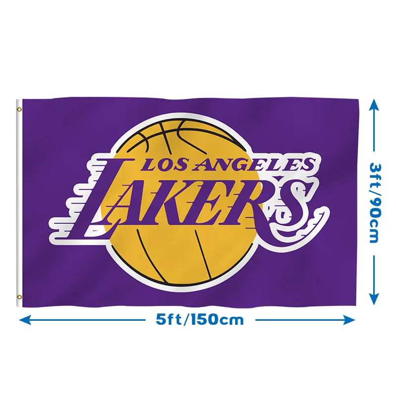 أعلى مصنع العلم 3*5 قدم البوليستر لوس انجليس ليكرز العلم الرياضية NBA العلم راية العرف