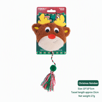 Jouet à mâcher interactif en peluche douce et écologique pour chaton, motif Père Noël et Bonhomme de neige, avec herbe à chat, pour les fêtes de Noël, cadeau pour animaux de compagnie, usage intérieur