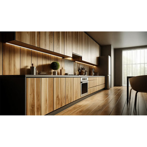 Gabinete de <span class=keywords><strong>cocina</strong></span> negro con acabado de laca mate de chapa de madera moderna con Isla y barra de <span class=keywords><strong>desayuno</strong></span> Nuevo DISEÑO DE China - Product Image 4