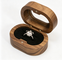 Boîte d'emballage pour bijoux en bois de noyer massif, boîte cadeau en bois pour boucles d'oreilles et bagues, pour le rangement et l'emballage de bijoux