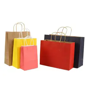 Sac-cadeau de Shopping en papier Kraft coloré personnalisé de mariage avec poignée, emballage de votre propre Logo, fabricant d'impression, vente en gros