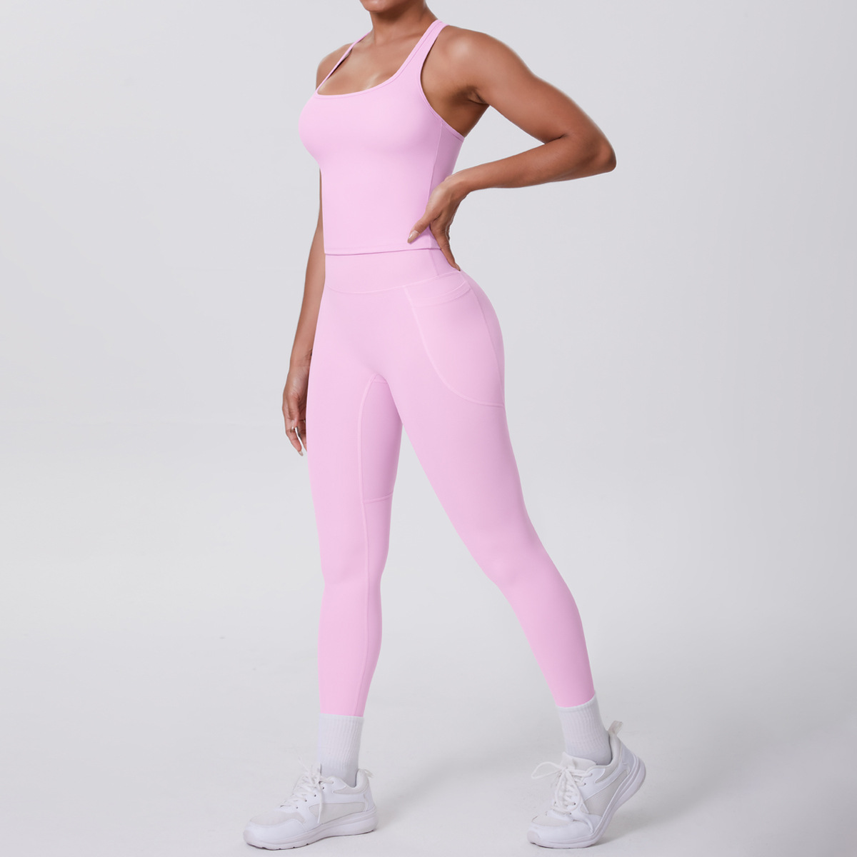 7122 gilet en forme de i 7108 pantalon à poches costume-fleur de cerisier