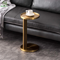 Table basse moderne en laiton mat et acier carbone pour salon, table basse de luxe pour la maison