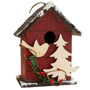 Cbola árvore de natal decoração de casa, casa de madeira com diferentes cores para decorar natal