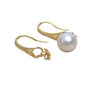 Pendientes de Plata S925 con Encaje Retro, Aretes para Mujer, Joyería de Perlas de 8-13 mm, Accesorios Hechos a Mano con Bandeja Vacía para DIY 4944 - Product Image 5