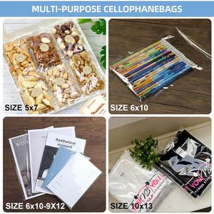 Clear Cellophane Bags 6x10 Inch Self Sealing Plastic <b>Candy</b> Treat Gift Favors Party Wedding Birthday Anniversary Bridal Shower - Product Image 6