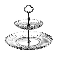 Assiette de service gâteau mariage, assiette à deux pneus pour le restaurant, vaisselle décorative