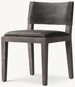 Silla de Comedor de Cuero con Patas Cónicas, Inspirada en el Estilo Art Deco, para Proyectos de Restaurantes y Hoteles de Lujo - Product Image 2