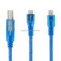 Cable de Datos Azul USB para Impresora, para Arduino 2560, Doble Puerto, Micro Mini