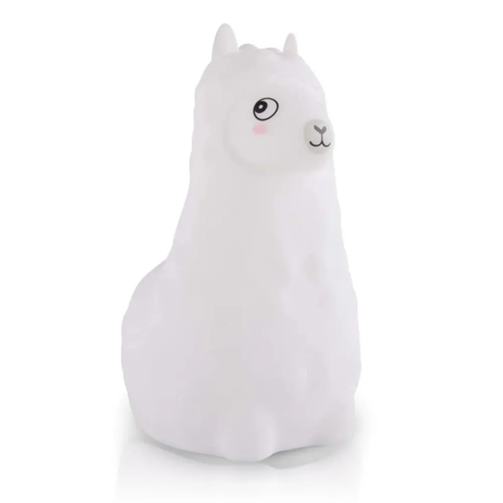 Llama Alpaca silicona noche luz USB recargable silicona suave LED bebé sueño mágico estado de ánimo luz noche soporte lámpara para adultos