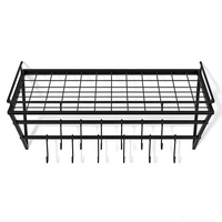 Nouveau support de pot mural en métal support de rangement suspendu en fer carré avec couvercle de casseroles organisateur de cuisine pour ustensiles pour salle de bain
