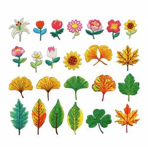 Parches Termoadhesivos Mini Bordados con Varios Tipos de Flores: Tulipán, Margarita, Hoja de Ginkgo, para Decoración de Ropa, Bolsos y Zapatos - Product Image 1