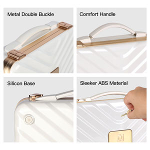 OEM/ODM di alta qualità di plastica iniezione trucco <span class=keywords><strong>valigia</strong></span> specchio illuminato alla moda custodia pratico scomparti contenitore cosmetico - Product Image 6