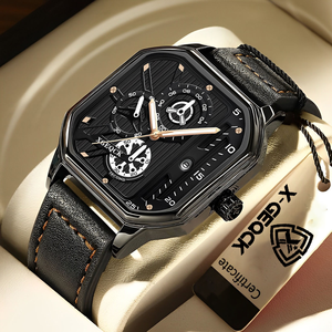 <span class=keywords><strong>Montre</strong></span> pour <span class=keywords><strong>homme</strong></span> de <span class=keywords><strong>luxe</strong></span> et élégante, étanche, avec bracelet en cuir lumineux, design à trois fausses secondes, <span class=keywords><strong>montre</strong></span> à quartz - Product Image 4