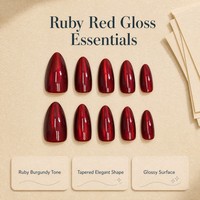 Faux ongles à presser T1065 Kaixin Cherries Red Central Ellipse, rouge profond, pour usage intérieur, fournitures pour ongles