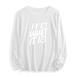 Tissu doux "<span class=keywords><strong>C</strong></span>'<span class=keywords><strong>est</strong></span> ce que <span class=keywords><strong>c</strong></span>'<span class=keywords><strong>est</strong></span> Typographie Graphique" T-shirt à manches longues Multi Couleurs - Product Image 4