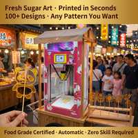 Impresora 3D Automática de Arte con Azúcar, Grado Alimenticio, Personalizada con Diseños de Panda, Flor y Mariposa, para Remolques de Comida Móviles, Mercados Nocturnos y Eventos al Aire Libre