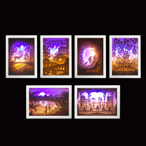 Picture <strong>Wall</strong> Art Decorative Electrical Box <strong>Lights</strong> Abs Decorative Lamp <strong>3D</strong> Paper Cut Frame <strong>Light</strong> With 2 Colors <strong>Light</strong> - Product Image 3