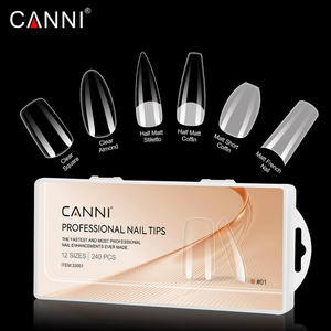 CANNI Marque Blanche Faux Ongles 6 Séries Couverture Complète Style Français 240 Pièces/Boîte Effet Mat Demi-Couverture <span class=keywords><strong>Gel</strong></span> Souple Capsules Ongles Boîte Transparente - Product Image 5