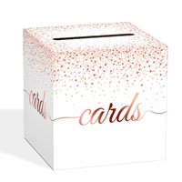 Boîte de cartes classiques en papier et plastique or rose, impression numérique pour anniversaire, mariage, fête prénuptiale, baby shower, fête de remise de diplôme, fournitures de fête