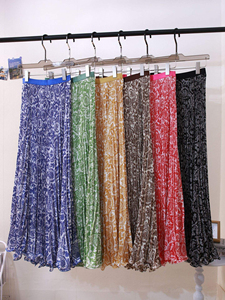 African High-end Retro Print <b>Skirt</b> Classic All-match Commuting High-end Pleated A-line <b>Long</b> <b>Skirt</b> - Product Image 5