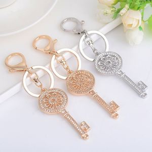 Elegant Rhinestone-Encrusted <b>Key</b> Pendant, Zinc Alloy Keychain with Sparkling Crystals for Women, Luxury Bag Charm & Car <b>Key</b> <b>Ring</b> - Product Image 1