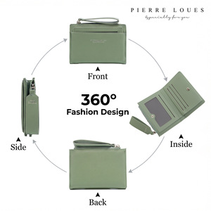 กระเป๋าสตางค์ผู้หญิง Pierre Loues รุ่นบาง ขนาดกะทัดรัด สีเขียวอ่อน ใช้งานได้หลากหลาย เหมาะสำหรับพกพาในชีวิตประจำวัน - Product Image 4