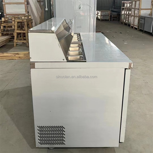 Sử Dụng Duy Nhất Nhiệt Độ Tàu Điện Ngầm Bánh Sandwich Bảng Prep Lạnh Bánh Pizza Truy Cập Với Đá Cẩm Thạch Hàng Đầu Tự Chọn Cho Salad Bar Trên Bán - Product Image 6