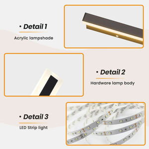 야외용 모던 IP65 방수 리니어 정원 벽등 웜 화이트 3500K 폴리카보네이트 디퓨저 스테인리스 스틸 LED 벽 조명 12W - Product Image 2