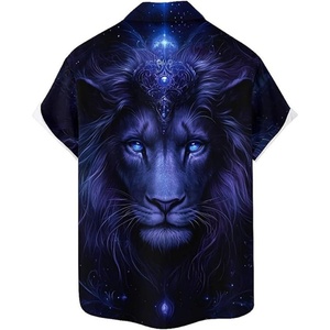 เสื้อฮาวายชาย แขนสั้น คอตั้ง ระบายอากาศได้ดี สวมใส่สบาย ทรงหลวม รับผลิตแบบ ODM พิมพ์โลโก้ได้ สไตล์วันหยุด - Product Image 2
