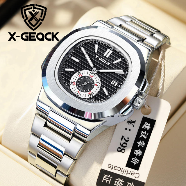 Luxury Fashion Single Circle Calendar Business Waterproof Night Light Date Men's Clock Stainless Steel Watch