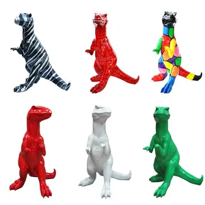 art and craft suppliers fiberglass sculpture resin animals dinosaur elephant statue candy painting props garden sculptures