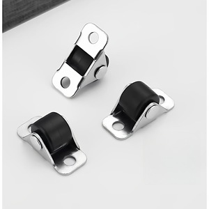 Mini roulettes directionnelles silencieuses de 0,5 pouce avec plaque en caoutchouc, roulettes rigides pour meubles, armoires à chaussures, tiroirs et petits meubles - Product Image 2