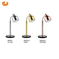 Lampe chauffante de table en métal couleur cuivre rouge or 2 ampoules pour réchauffer les aliments lampe de comptoir avec 250W