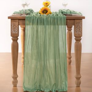 Nappe en gaze de coton transparente style bohème de 120 pouces pour table de printemps, mariage, baby shower, thé, Pâques, décoration - Product Image 4